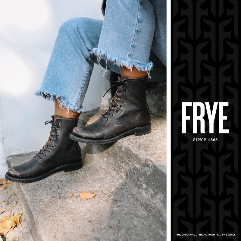 Frye Veronica Womenâ€™s Combat Boots Crafted from Hand-Burnished Vintage Italian Leather with genuine stitch-down welt construction and Leather Lining â€“ 6 Â¾â€ Shaft Height, Caramel - 8 M - Image 5
